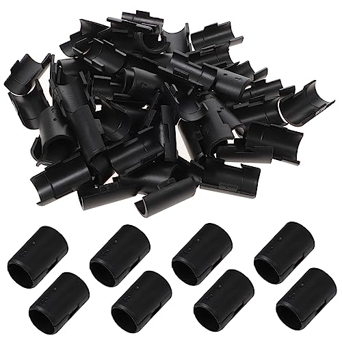 KONTONTY 32Pairs Anti Static Wire Shelf Lock Clips Split Shelf Sleeves Black Replacement Clips for Wire Shelving Systems Ideal for Organizing and Securing Shelves