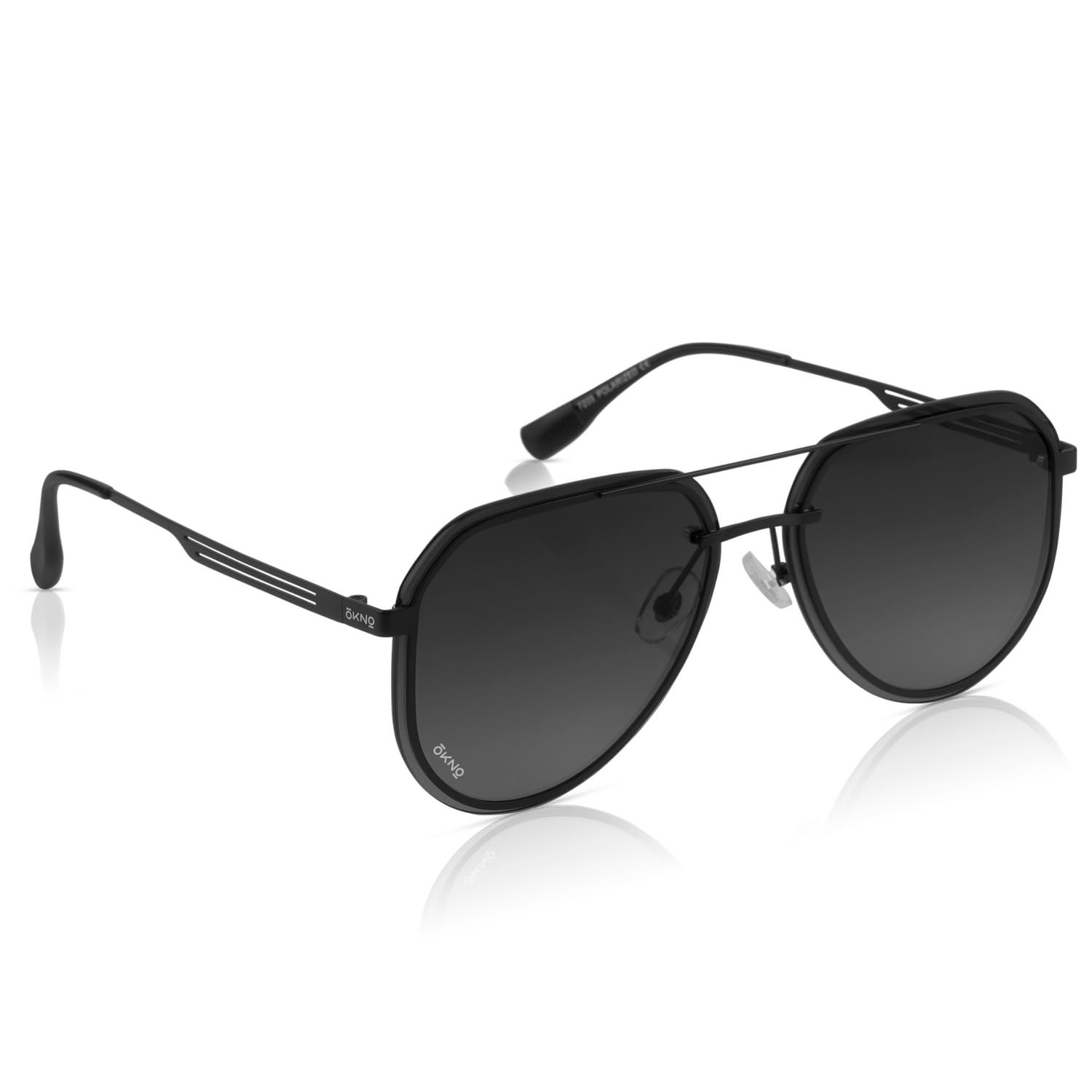 OKNO | Polarized Full Rim Aviator Metal Branded Stylish Sunglasses For Men & Women | 100% UV Protection Shades | Cricket Sports Cycling Driving | Large | Ezra-image-4