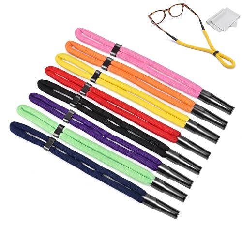 Gejoy 8 Pcs Floating Sunglasses Straps Adjustable Glasses Retainers with Foam Core Floatable Eyewear Lanyard for Water Sports Swimming Surfing Boating Beach Pool Outdoor Activities