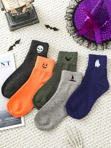 Image of Eurzom 10 Pairs Socks Womens Crew Elastic Ankle Length Cotton Socks Aesthetic Cute Lightweight Low Cut Gifts for Women