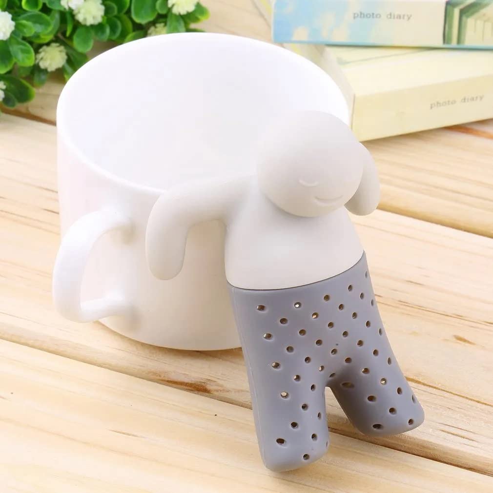 KitchenFest® Lazy Little Man Shape Silicone Tea Infuser, Loose Leaf Tea Filter Bag Strainer for Mugs Cups an Teapots, Kitchen Accessories (1)