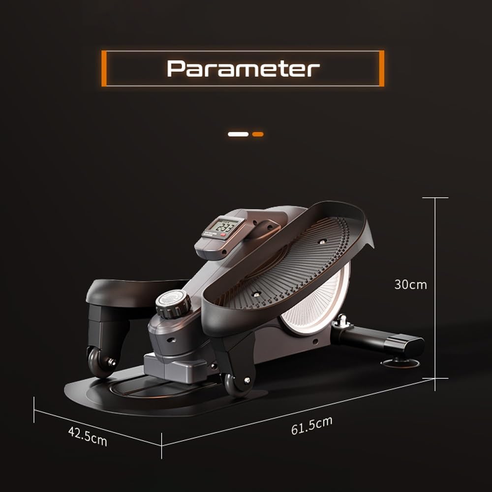 Pedaliera ellittica da seduta sotto la scrivania, 8 livelli di resistenza, display a LED, silenziosissimo - da adulto a anziano, mini macchine ellittiche for uso domestico (Grey : White)