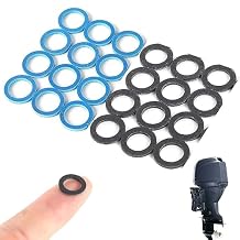 TonGas 24-Pack, Blue & Black Lower Unit Drain Screw Gaskets Replacement for Yamaha 90430-08020-00 & 90430-08003-00, Mercury Marine 3/8"-16 Drain Fill Screw, Gear Case Oil Seal for Outboard Motors