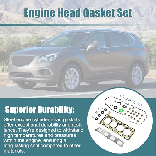 Image of GXARTS Engine Cylinder Head Gasket Set Compatible with Buick Cadillac Chevrolet GMC 2.5L L4 ATS CTS Malibu 2.0L L4 DOHC Turbocharged LTG 2013 2014 2015 2016 2017 12655276 12634693 12627072 12647329