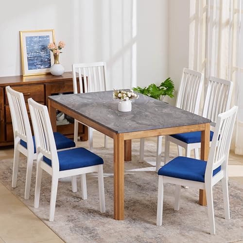 Image of Home Centre Santorini Rubber Wood 6-Seater Dining Table- White
