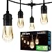 Enbrighten Vintage LED Cafe String Lights, Black, 48 Foot Length, 24 Impact Resistant Lifetime Bulbs, Premium, Shatterproof, Weatherproof, Indoor/Outdoor, Commercial Grade, UL Listed, 35631