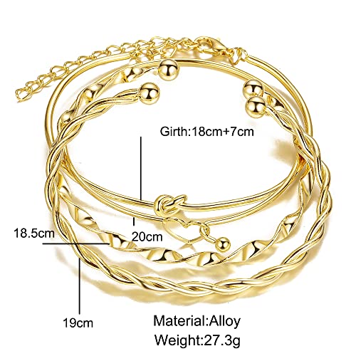 Image of Shining Diva Fashion Stylish Multilayer Gold Plated Bangle Bracelet for Women and Girls