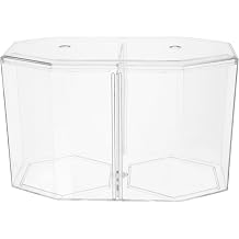 POPETPOP Mini Aquarium with Dividers Acrylic Fish Breeding Tank Transparent Breeding Box Small Aquarium for Small Shrimp