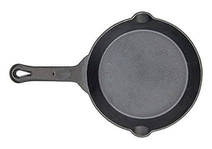 WINCO 8 Cast Iron Skillet, Black