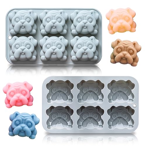 Molde de hielo 3D Bulldog francés de silicona miniatura 1
