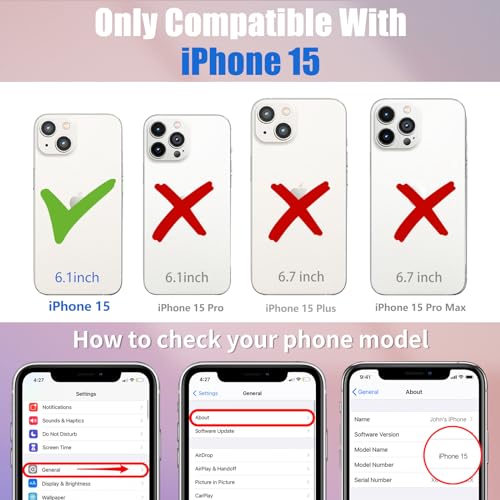 Toycamp for iPhone 15 Case with Ring Holder, Cute Aesthetic Vintage Classic Print Designed Fun Funny Shockproof Protective Designer Phone Cases for iPhone 15 for Women Girls Boys Teens Kids - image 2