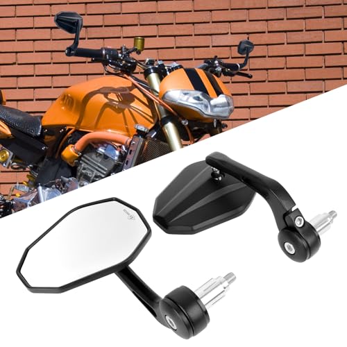 Image of DREAMIZER Motorcycle Bar End Mirrors, CNC Aluminum Universal Motorcycle Mirror Fit for 7 /8 inch Handlebars, Compatible with Most Honda Grom, Yamaha, Kawasaki, Ducati, Suzuki and More