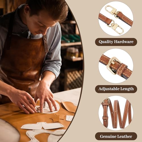 SENTEN Purse Straps Replacement for Longchong Bag Women, Leather Crossbody Shoulder Strap Kit Adjustable for XS Longchong Bag4