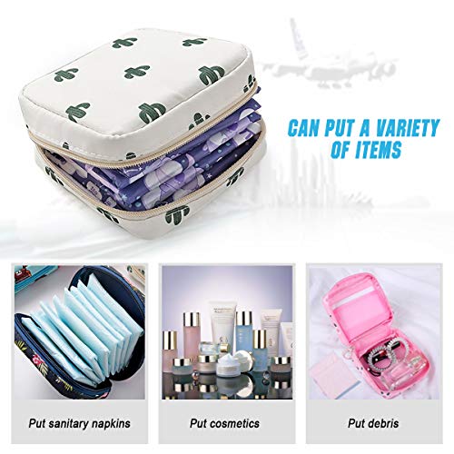 Sanitary Napkin Storage Bag,Menstrual Cup Pouch,Nylon Portable Sanitary Napkin Pads Storage Bags Feminine Menstruation First Period Bag for Teen Girls Women Ladies(2 Pack) …
