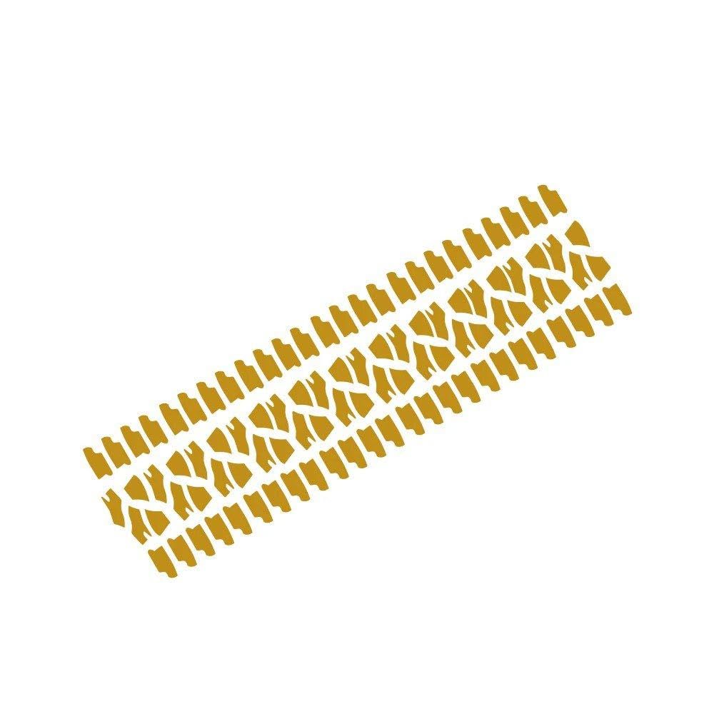 Dabhuoc Matt Gold Tracks Applique Modified Vinyl Decor Decals Auto Hood Door Side Tail Tuning Stickers(,100X28cm)