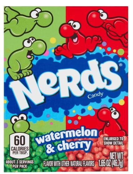 3 x Nerds Candy Watermelon & Cherry 46.7G Delicious Tasty And Twisty Treat Gift Hamper For Birthday,Christmas,Easter Sold By Kidzbuzz