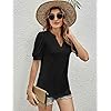 Romanstii-Women-Casual-V-neck-T-Shirts-Loose-Puff-Short-Sleeve-Tops-Tunic-Blouse Romanstii Women's Classic-Fit Short Sleeve V-Neck T-Shirt,Black,L