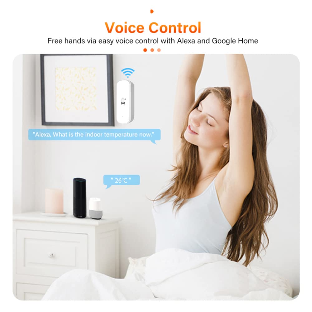 SPORTARC Set 4 Sensori WiFi Temperatura E Umidità Per Tuya/Smart Life – Monitoraggio Remoto E Allarmi Su App, Ideale Per Esterno E Interno