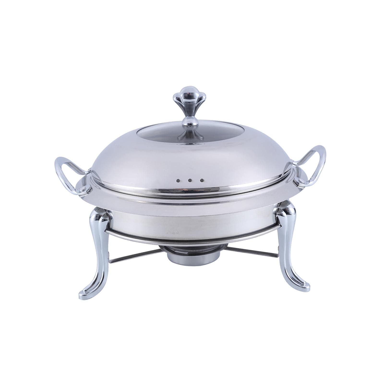 MOUOKU Stainless Steel Chafing Dish Buffet Set Solid Fuel Boiler Anti Scalding Buffet Warmer Food Warmers for Kitchenware Cooking Utensil Trips, Argent
