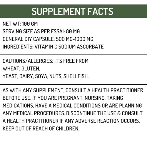 Image of Sodium Ascorbate Pure Buffered Vitamin C Powder 100gm