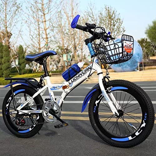 Folding Bike Mountain Bicycle Removable Mountain Snow Beach Electric Bike With Suspension Fork 6 Speed Gears High Carbon Steel Frame For 6-15 Years Old,Black,24Inch #TOP7