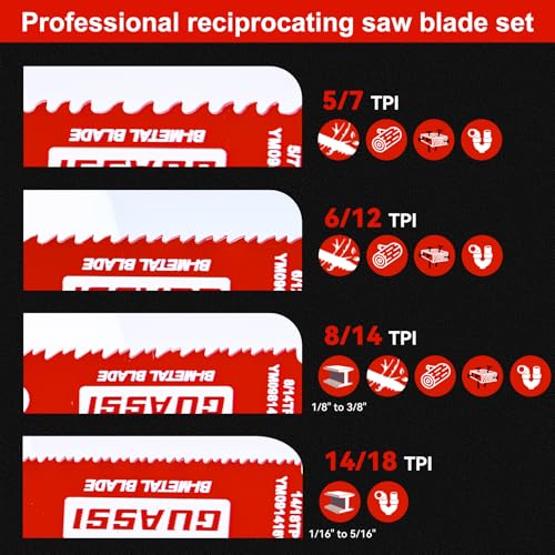 Guassi 12-Pack Multi-Material Saw Blades
