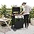 21000 BTU Propane Gas Grill with 2-Burner,325 sq.in Outdoor BBQ Grill for Barbecue Cooking with Top Cover Lid,Wheels,Side Storage Shelves,Barbeque Stove for Patio Garden Camping,Black