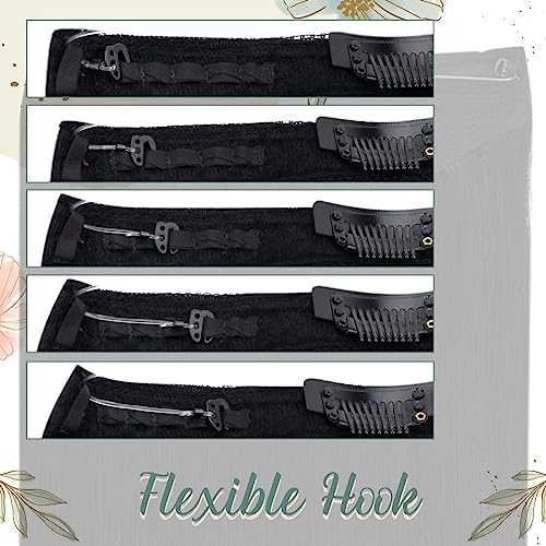 Easyouth Invisible Wire Human Hair Extensions Black Wire Hair Extension Human Hair Jet Black Secret Fish Line Hair Extensions Real Hair Thick Ends for Daily Life 18Inch 80g #1 - Image 4