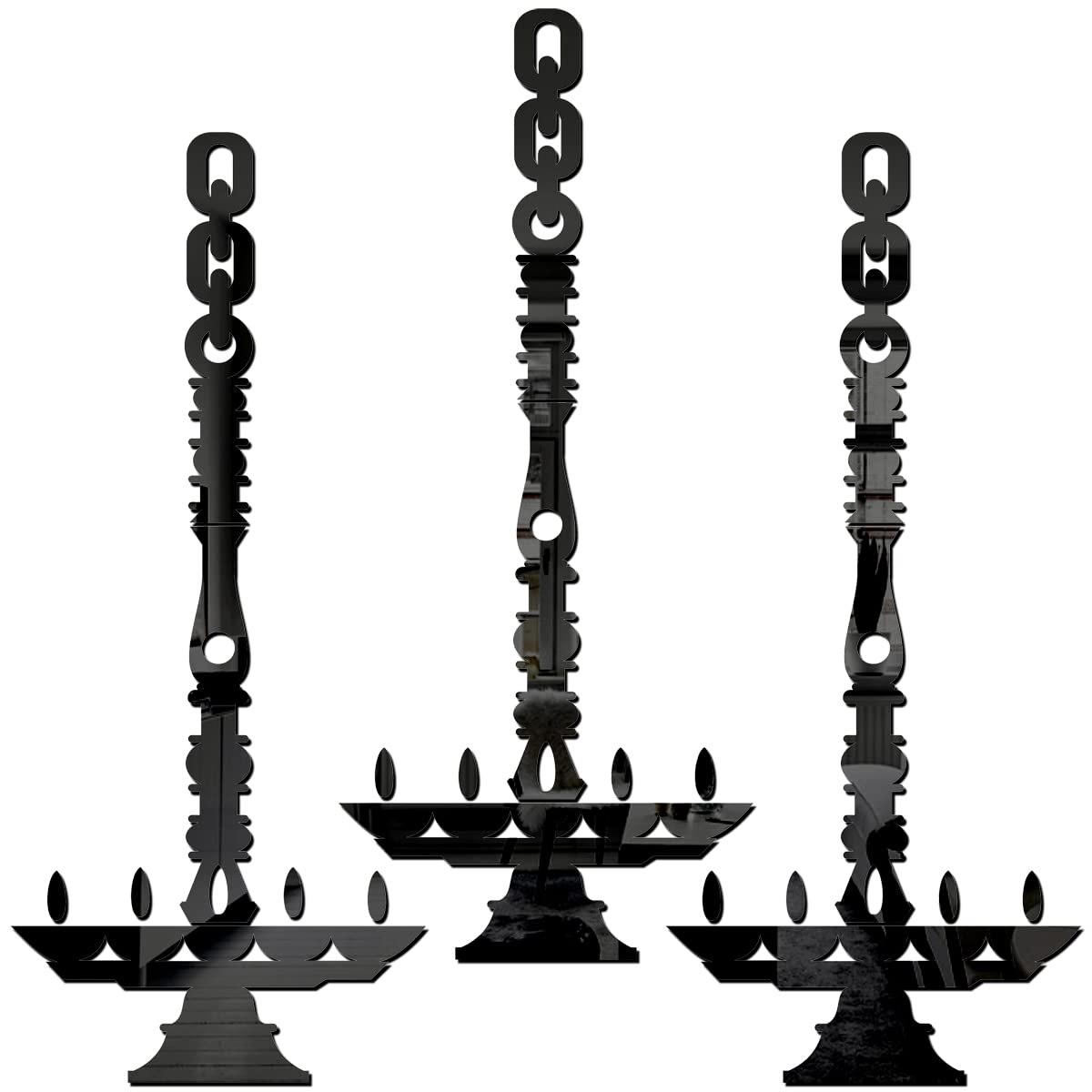 Wall1ders 3 Hanging Diya, Mirror Stickers for Wall, Acrylic Mirror Wall Decor Sticker, Wall Mirror Stickers, Acrylic Stickers, Wall Stickers for Hall Room, Bed Room, Kitchen. (Black) (B09TL35ZL5) Amazon Price History, Amazon Price Tracker