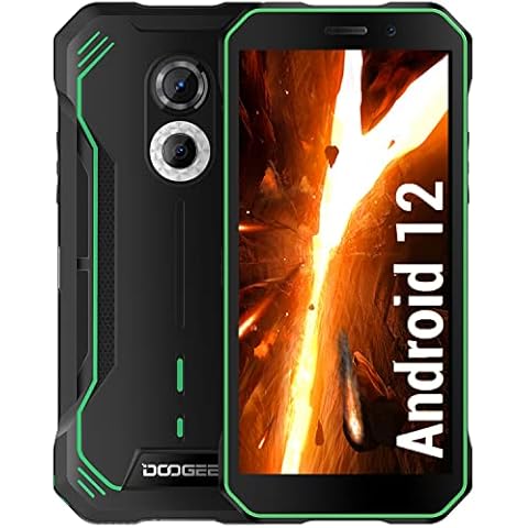 DOOGEE S51 Rugged Phone (2022), Android 12 Rugged Smartphone Unlocked, 4GB + 64GB/512GB, 5180mAh, 6.0" HD+ Display, 3-Card Slot Design, 12MP Camera, Waterproof Mobile Phones, NFC/OTG/Face ID/GPS-Green Cover