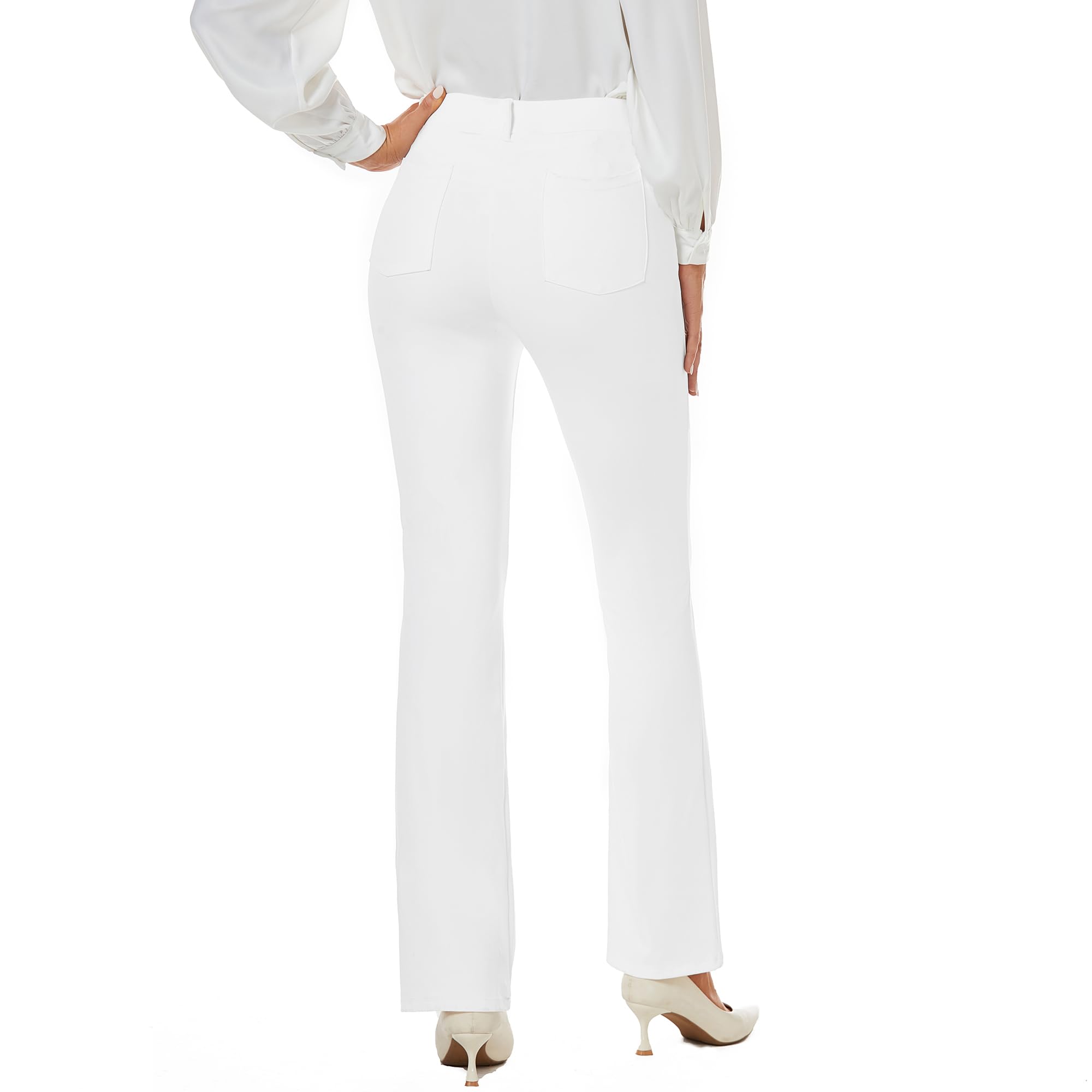 adorence Pantalon Femme Chic et Élégant, Pantalon Patte d'Elephant Femme, Taille Élastique, 4 Poches, Parfait pour Business et Sport, Pantalon Habillé pour Femme