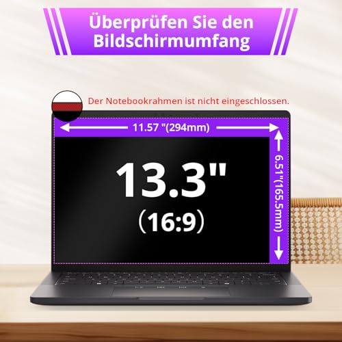 IPROKKO 360° Blickschutzfolie für 13.3 Zoll, 16:9 Seitenverhältnis Anti Blaulicht Blendschutz Blickschutzfolie Displayschutz Blickschutzfilter für 13.3 Hp/Dell/Acer/Lenovo/ThinkPad/Asus