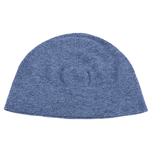 Chapeau 100% cachemire femme fait main en Écosse bleu denim luxe
