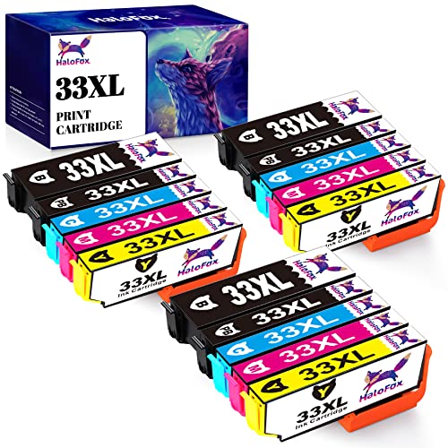 HaloFox Compatible Cartouches d'encre Remplacement pour Epson 33 XL 33XL pour Expression Premium XP-7100 XP-540 XP-530 XP-830 XP-900 XP-640 XP-630 (15 Pack)
