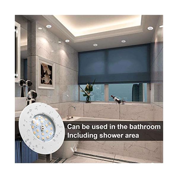Kimjo LED Einbaustrahler 5W Neutralweiß 4500K Ultra Flach 25mm LED Badeinbaustrahler 500lm Rund Weiß IP44 für Badezimmer… – Bild 3