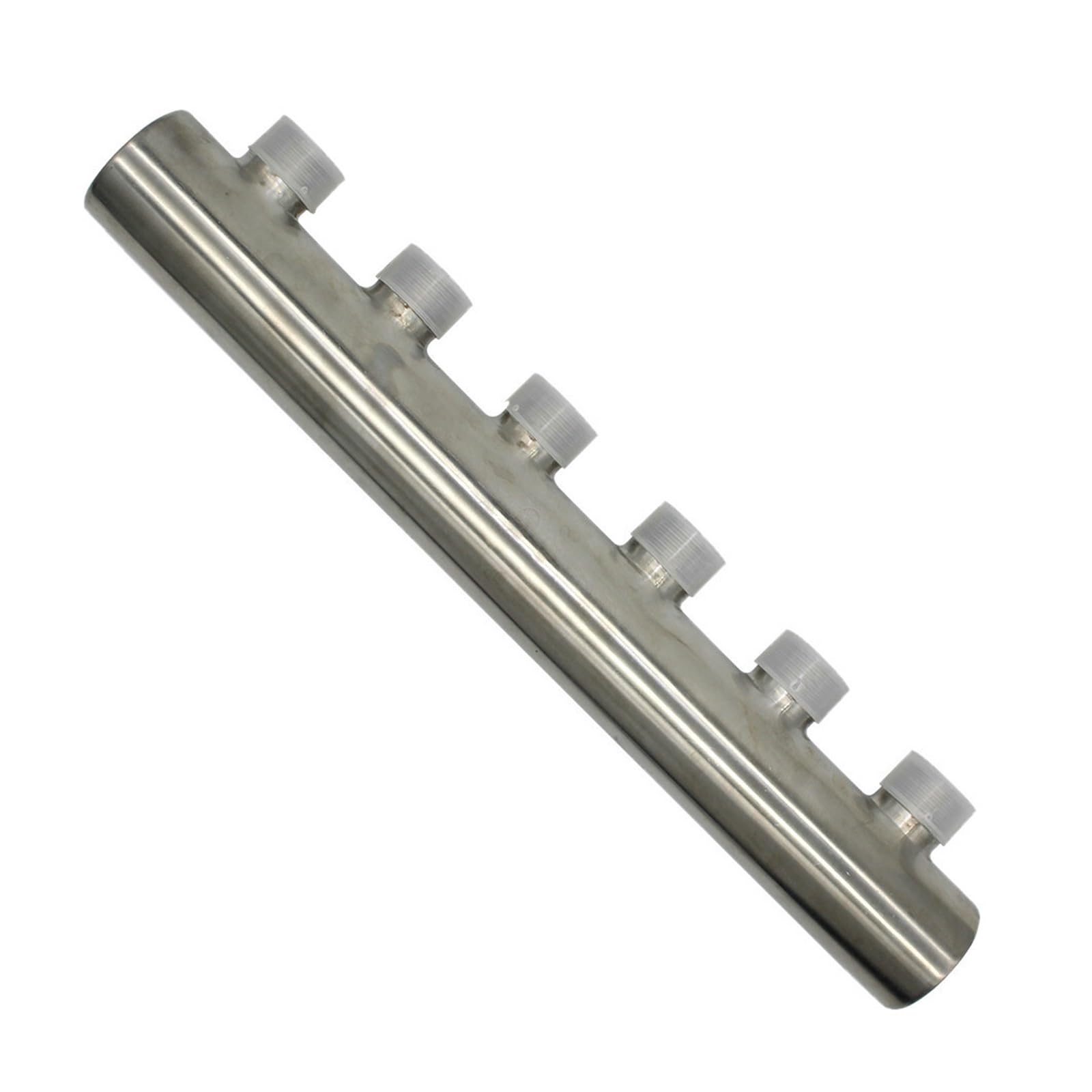 Colector de distribución agua acero inoxidable 3/4 * 1/2 para sistema bajo suelo (2-12 puertos) Un extremo abierto y otro cerrado(8 port)