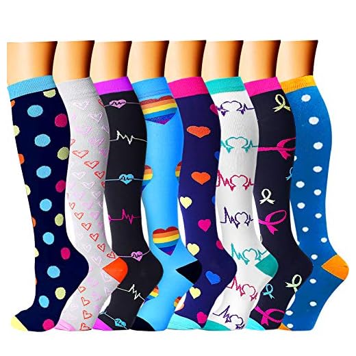 CHARMKING Compression Socks for Women & Men Circulation 15-20 mmHg is Best Graduated Athletic for Running, Flight Travel, Support, Pregnant, Cycling - Boost Performance, Durability (S/M, Multi 06)