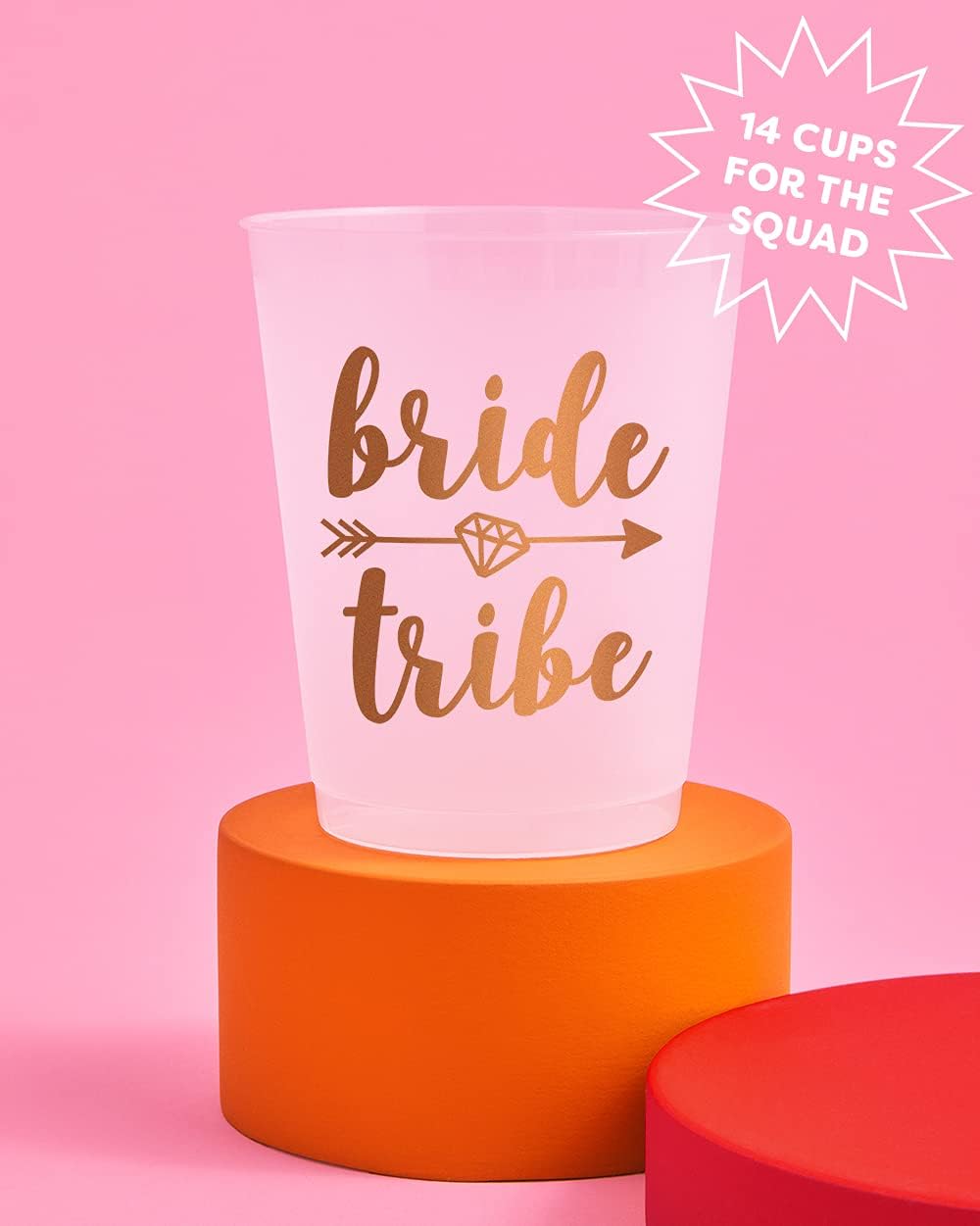 xo, Fetti Bachelorette Party Decorations Bride Tribe Reusable Cups - 16 Frost Flex Cups | Gold Bridal Shower Gift, Bridesmaid Favors