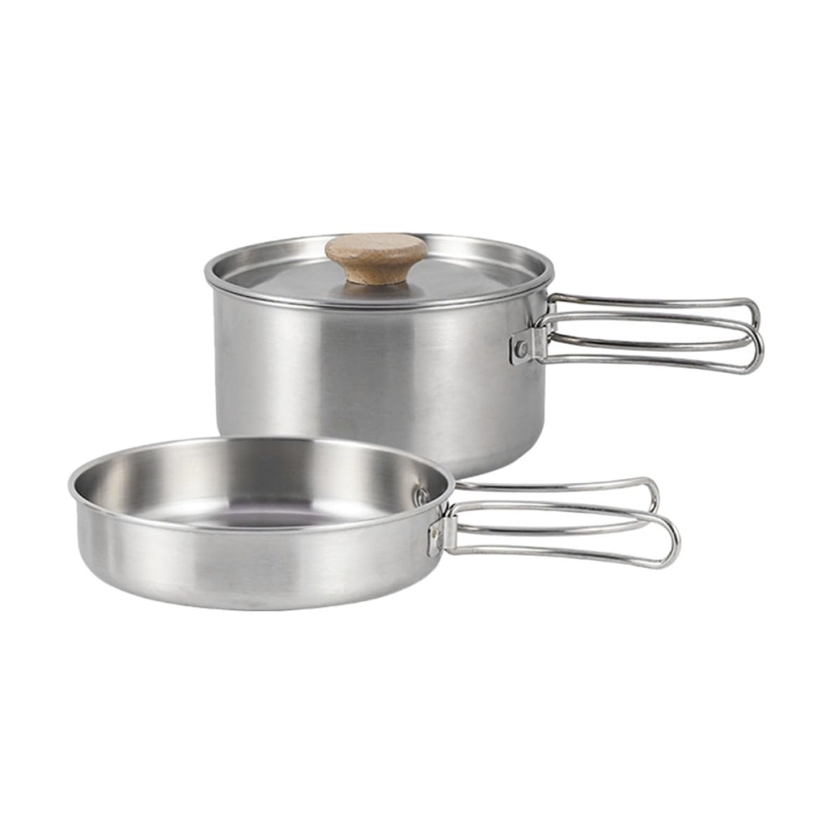 OUNONA Sartén de Camping 1 Juego Asa Plegable de Acero Inoxidable