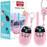 Children Walkie Talkies for 3-12 Year Old Boys Girls, GOCOM Portable Two Way Radios Kids Gift, Long Range Child Walky Talky Toys for Outside, Camping, Hiking (Pink, 2 Pack)