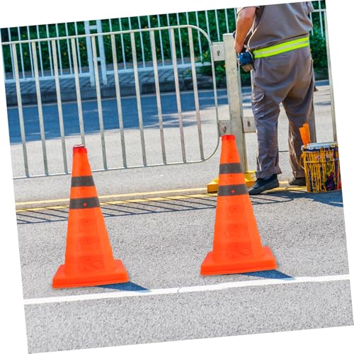 2 pièces cônes de sécurité pliables PP pour délimitation et parking