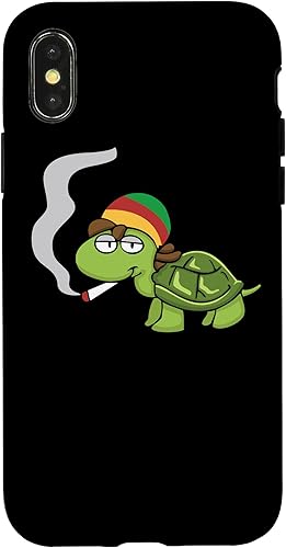 Miniatura 7 de Funda para iPhone XR Weed Smoking Turtle Turtley High THC CBD Marihuana Stoner