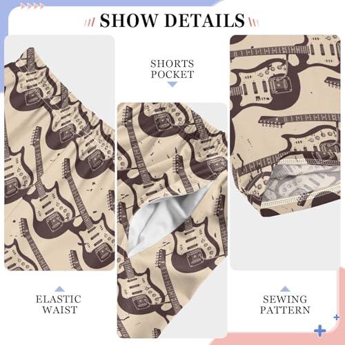 ZZXXB Guitar Music Boys Long Pants Soft Trousers Elastic Waist Kids Lounge Bottoms with Pockets S-XL4