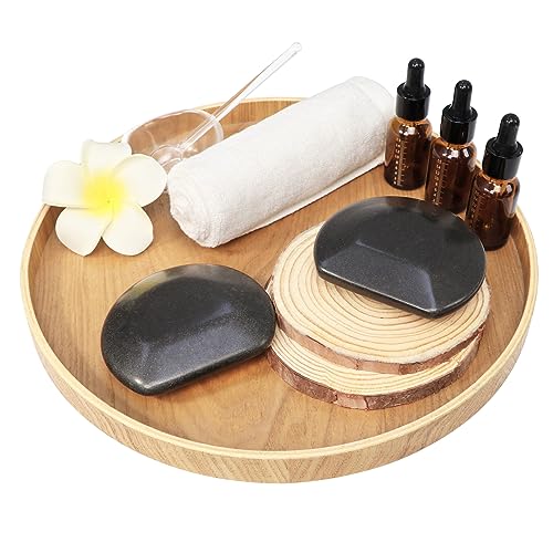 Master Massage Conjunto de 2 peças redondas de pedra basalto quente 3/4