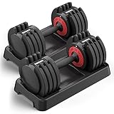 Adjustable Dumbbell 55LB Single Dumbbell Weight, Adjustable Dumbbells for Home Workouts