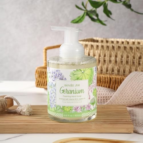 Image of ROMIIE ZOI Foaming Hand Soap, Geraniumt, 500ml / 16.8fl.oz | With Gift Box, Gentle cleansing, nourishes skin without drying