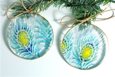 Small Peacock Feather Texture Mold for Glass Fusing and Slumping