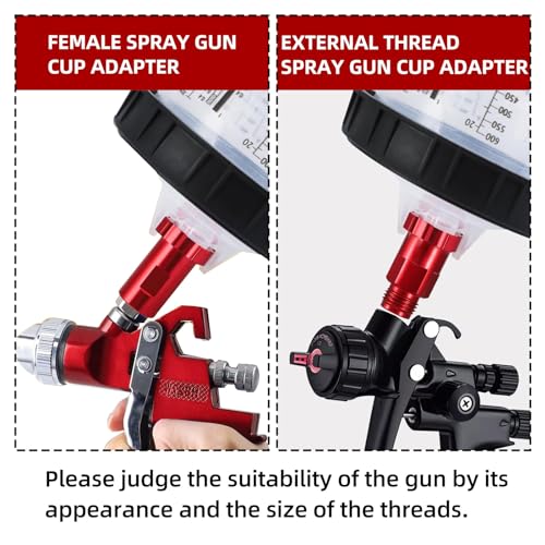 Image of Spray Gun Cup Adapter, 16mm Female Adapter, 1.5mm Thread Paint Gun Cup Adapter, Spray Gun Accessory Replacement, Fits PRO-33, PRO-44, PRO-88 HVLP Spray Gun Models