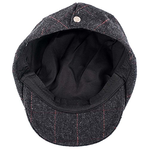 Image of The Tie Hub Dark Grey Flat Cap for Men, Breathable Cotton Comfort, Water Resistant, Vintage Newsboy Style, Free Size