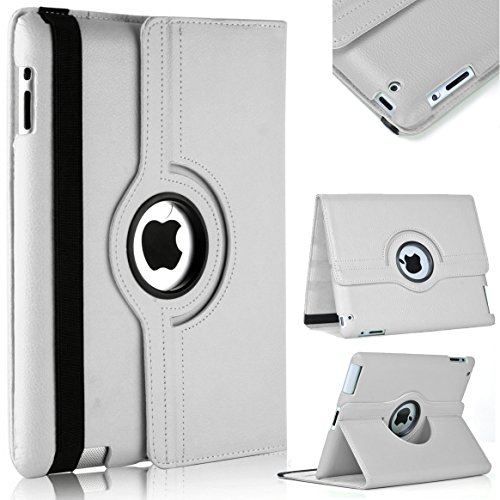 Leather Rotate 360° Stand Case For Apple iPad mini 1,2,3 Generation (WHITE) - Image 4